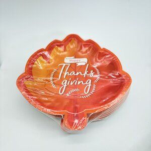 Fall leaves Happy Thanks Giving Dessert Appetizer Paper Plates 50 Ct